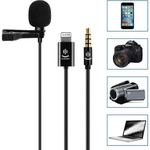YC-LM10 II Mini Portable Microphone Condenser Clip-on Lapel Lavalier Mic Wired Mikrofo/Microfon for iPhone X 8 7 CANON YC-LM10