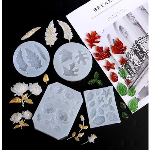 Crystal Leaf Epoxy Silicone Mold For Coaster Making Epoxy Resin Crafts Make Your Own Jewerly