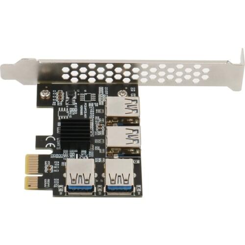 PCIE PCI-E PCI Express Riser Card 1x to 16x 1 to 4 USB 3.0 Slot Multiplier Hub Adapter For Bitcoin Mining Miner BTC Devices