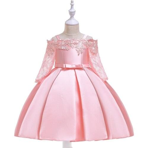 Off Shoulder Half Sleeve Girls Princess Children Pageant Party Evening Infant Summer Dresses Vestidos Prom Kids Baby Clothes