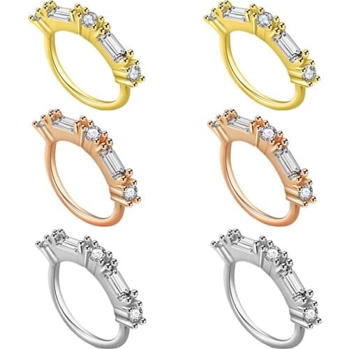 16g Daith Rook Earrings Stainless Steel CZ Cartilage Piercing Rings Jewelry Silver Rose Gold Septum Body Jewelry