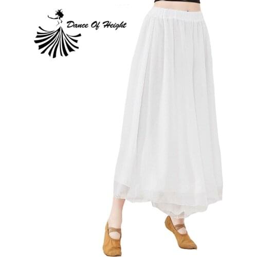 The Chiffon Classical Dance Pants 2 Layer Wide Legs Trousers Women Yoga Practice Pants Elastic Waist Modern Dance Wear One Size