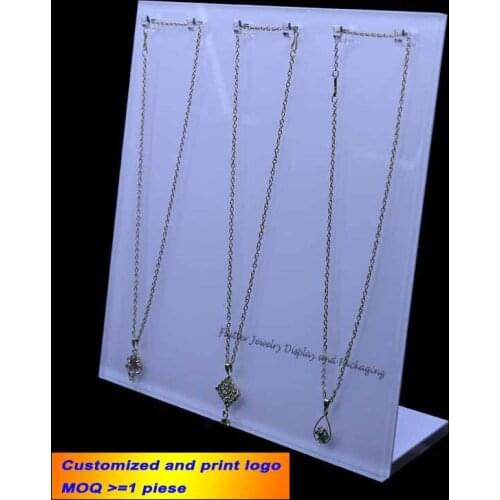 White Cream Acrylic L Necklace Dislay Rack Easel 6 Hooks Jewelry Holder Bracelet Showing Rack Jewelry Showcase