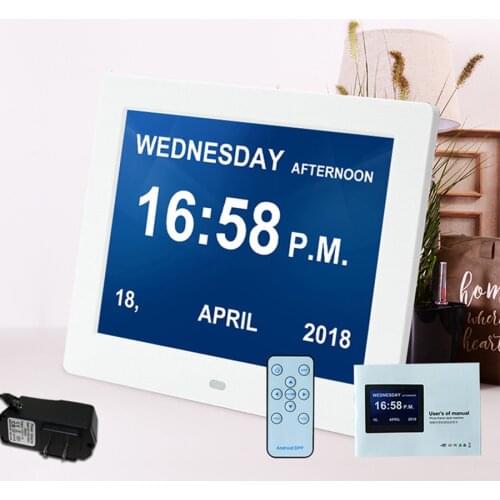 9 Languages LED Alarm Clock With Player And Digital Photo Frame Home Decoration Digital Table Clock Big Screen Table Watch 8 in