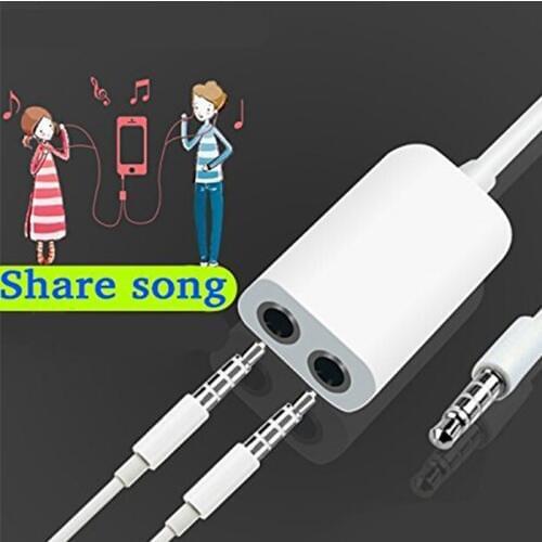 Universal 3.5mm 1 Male to 2 Dual Female Jack Audio Headphone Splitter Cable For iPhone cabo auxiliar fil auxiliaire pour music