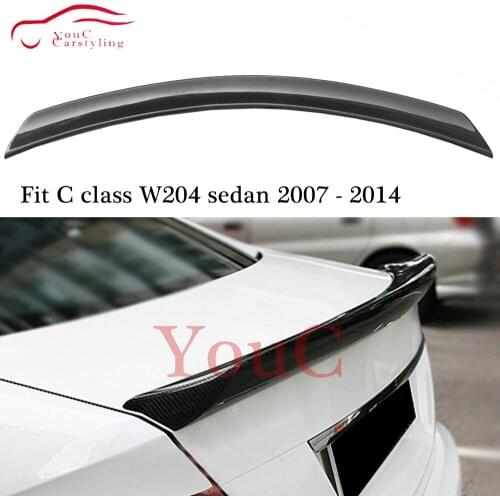 W204 V Look Carbon Fiber Material Rear Spoiler Trunk Boot Lip for Mercedes C W204 4-door sedan C180 C200 C250 C280 C300 C350