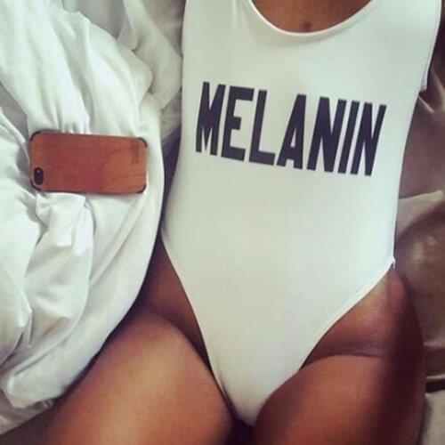 WackDaria melanin letterring white/red/black one piece sexy bodysuit swimwear swimsuit Jumpsuit sexy swimwear letter printing