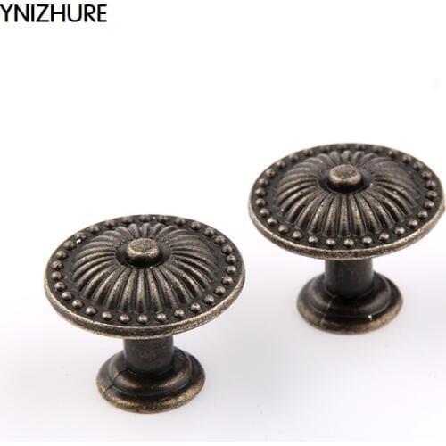 YNIZHURE 10pcs 25*20mm Real New Cabinet Knob Bronze Dome Antique Handle Cabinet Door Drawer Pull Trim Single Hole Alloy