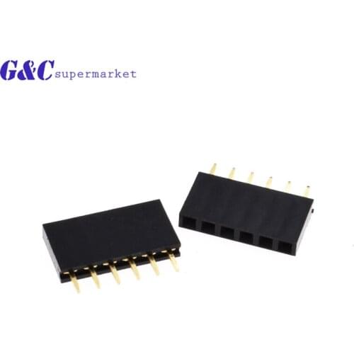 10/20/50/100PCS 6 Pin Header Strip 2.54mm 6pin Single Row Straight Female diy electronics