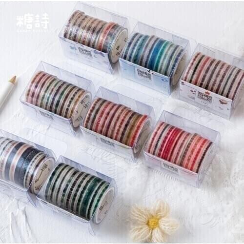 10 pcs/lot Colour coffee shop Series PET Washi Tape Decorative Adhesive Tape DIY Scrapbooking Sticker Label Journal Stationery