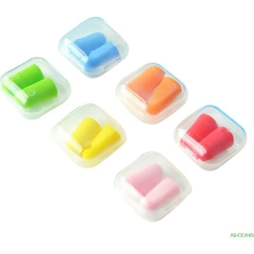 2pcs/box Soft Sleep Soundproof Foam Ear Plugs Travel Sleep Noise Prevention Reduction Earplugs Improve Sleep Hearing Protection