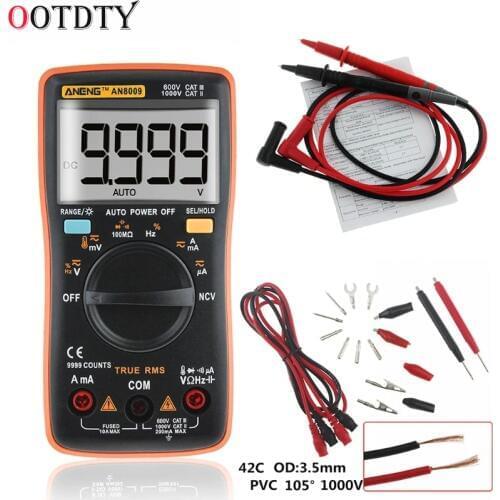 2018 Fashion AN8009 True-RMS Auto Range Digital Multimeter NCV Ohmmeter AC/DC Voltage Ammeter Meter temperature measurement