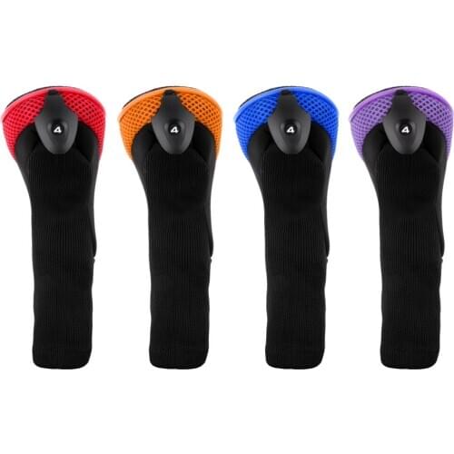 4Pcs/Set Universal Golf Club Rescue Head Cover Hybrid UT Headcovers Golfer Accessories & Interchangeable Number Tag 3,4,5,7,X