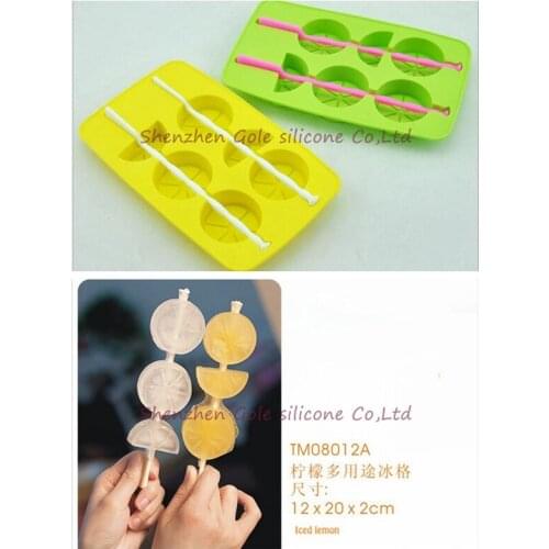 50pcs/lot Novelty Cubes Ice Stirrcr Lemon Ice Tray Silicone Icegel Coolers