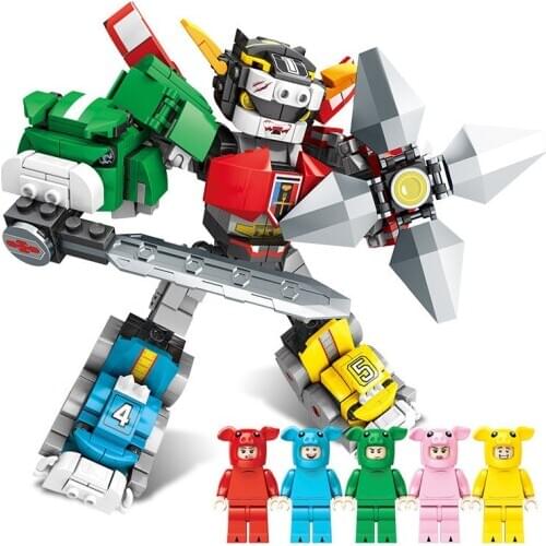 747Pcs City Science Technic Educational Building Blocks DIY Toys For Kids 6Years Birthday Present 103245 Pigs 5 IN 1 Robot Model