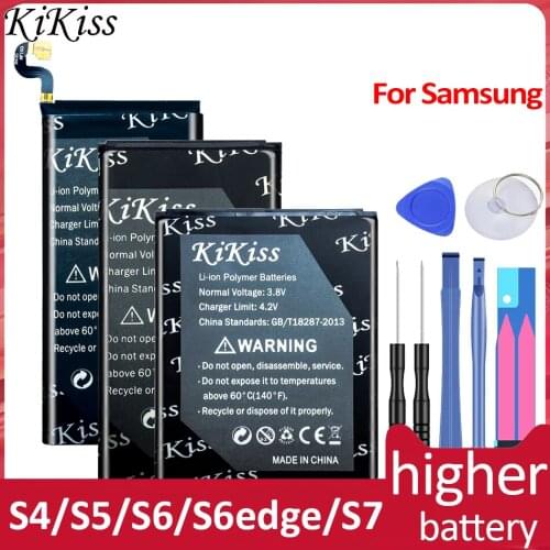 KiKiss B600BE Battery For Samsung Galaxy S4 S5 S6 Edge S7 Bateria SM I9500 G900F G900 G925 G920 G920f G930 G930F EB-BG900BBC