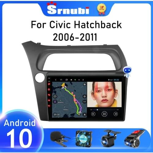 Srnubi Android 10 Car Stereo Radio for Honda Civic Hatchback 2005 - 2011 Multimedia Video Player Navigation GPS 2 Din Audio DVD