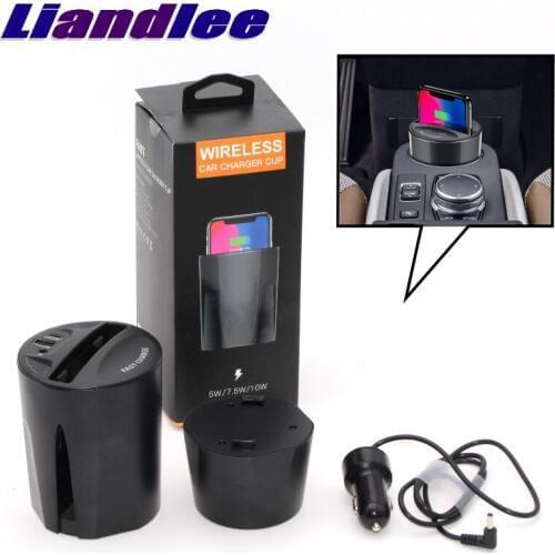 LiandLee Qi Car Wireless Phone Charging Cup Holder Style Fast Charger For Jaguar F-Type XJ XJ6 XJ8 XJ12 XJR XF XK XKR XE