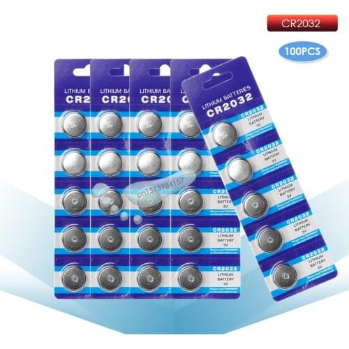 Kpay 100pcs CR2032 Button Batteries BR2032 DL2032 ECR2032 Cell Coin Li-lon Battery 3V CR 2032 For Watch Electronic