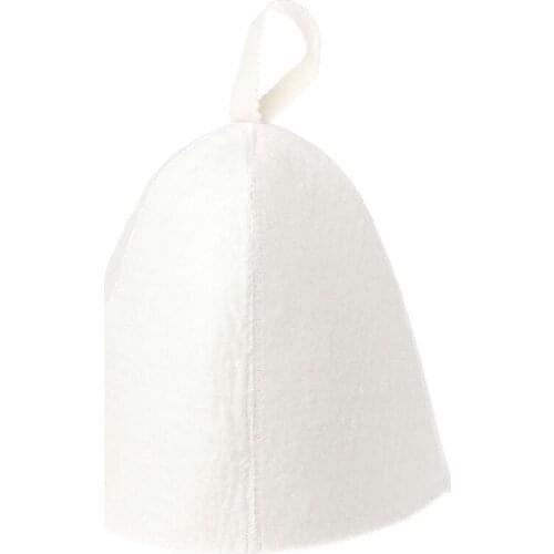 White Wool Sauna Hat Anti Heat Cap For Bath House Head Protector Russian Style 449C