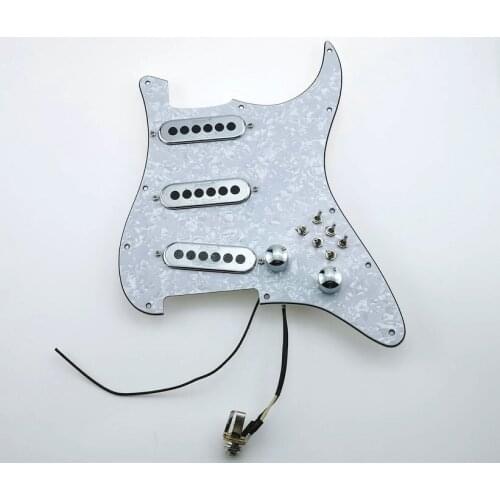 Burns London Tri-Sonics Brian May Strat Loaded Pickguard Chrome White Pearl / Light yellow pearl