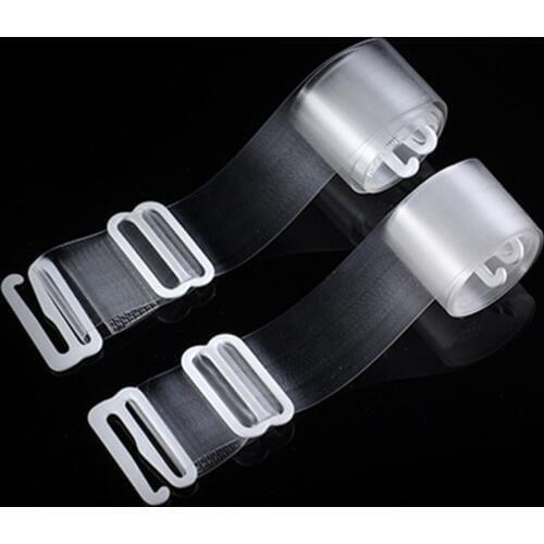 1.8cm Wide Women Invisible Transparent Bra Strap Elastic Clear Bra Straps Frosted Backless Bra Extender Accessories