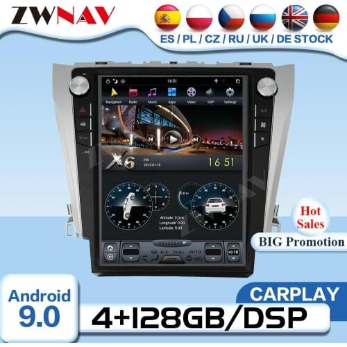 Carplay Tesla Screen Android 9 Video Multimedia For Toyota Camry 2012 2013 2014 2015 2016 Radio Receiver Audio Stereo Head Unit