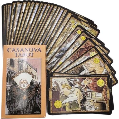 Casanova Tarot Deck 78 Sheet Tarot Cards Coated Paper Mysterious Divination Gameplay Astrology For Adult Children Board Game
