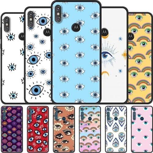 Case for Motorola Moto G9 Play One Fusion Plus G8 Power Lite Soft Shell Hype G Stylus E7 E6s Phone Cover Evil Eye Illustrations