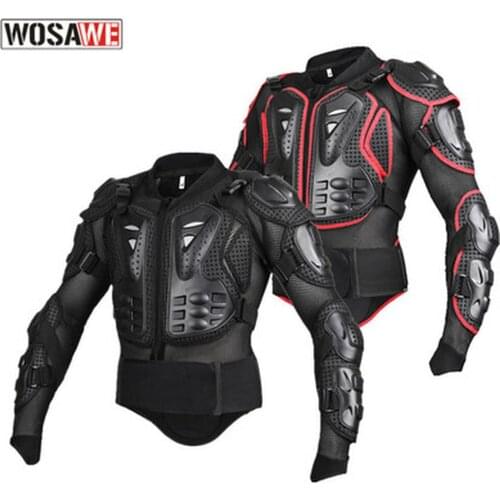 WOSAWE Black Protective Armor Motorcycle Auto Racing Protective Armor Jacket Gear Protect Spine Chest Snowboard Ski Skate Jacket