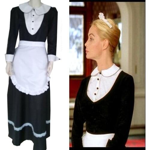 Black White French Maid Mistress Costume For Adult 8 Women Cosplay Apron Dress Cotton Pinafore Housekeeper Lolita Outfit Lady