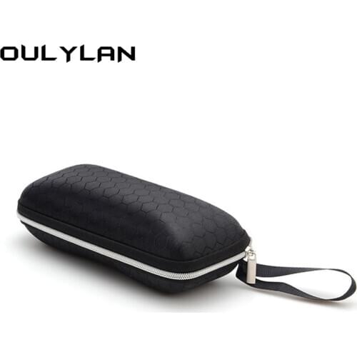 Oulylan Popular Colorful Glasses Case Rectangle Zipper Sunglasses Hard Glasses Case Eyewear Pouch Protector Box Holder with Hook