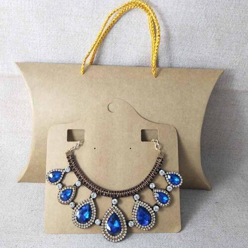 DIY white/black/brown big pillow gift box jewelry packing decoration pillow box 10pcs+10pcs necklace card custom logo cost extra
