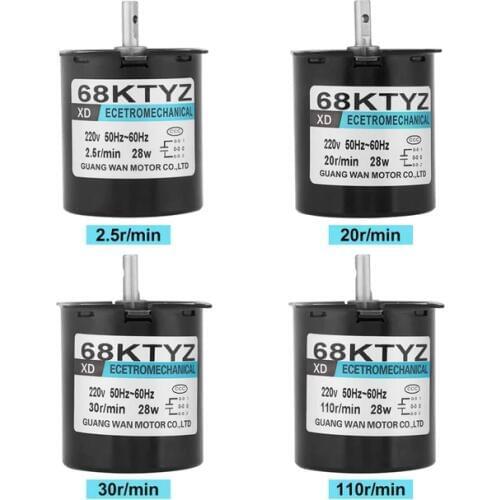 AC Motor 68KTYZ AC220V 2.5rpm -110rpm micro slow speed machine 28W permanent magnet Speed controller