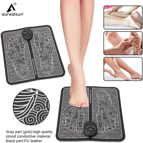 EMS electric foot massager mat tens electrodes Electricos terapia masajeador Circulation Feet Reflexology relax salud massage