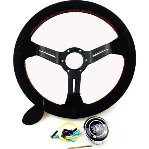 Racing Sports 13'' 330mm Silver Real Leather ND Rally Tuning Drift Racing Steering Wheel Aluminum+Leather