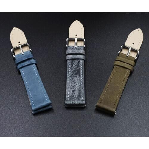 Leather Watch Strap Bands 18mm 20mm 22mm 24mm Blue Gray Brown Multi Colors Mens Watch Band Accessories