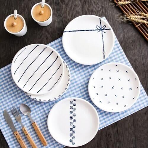 Creative Geometric Pattern Breakfast Plate Dessert Plate Snack Plate Suitable for Family Dessert Shop ceramic dinner plates