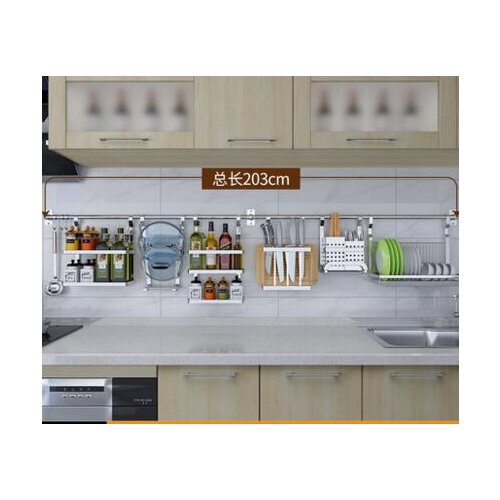 Stainless steel kitchen shelving. Wall - type free - punching. Use of multi - purpose hardware frame 001
