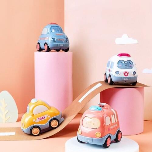 4PCS Baby Toy Cars Inertia Car Toys For Baby Boys Mini Racing Car Music Lighting engineering vehicle Kids Educational Toys Gift