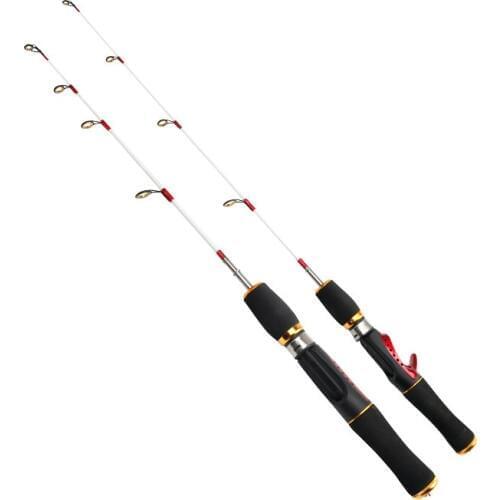 Mini Ice Fishing Rod FRP Ice Rod Ice Fishing Pole Winter Fishing Tackle Casting Ultralight Rod Fishing Accessories Kit 57CM/75CM