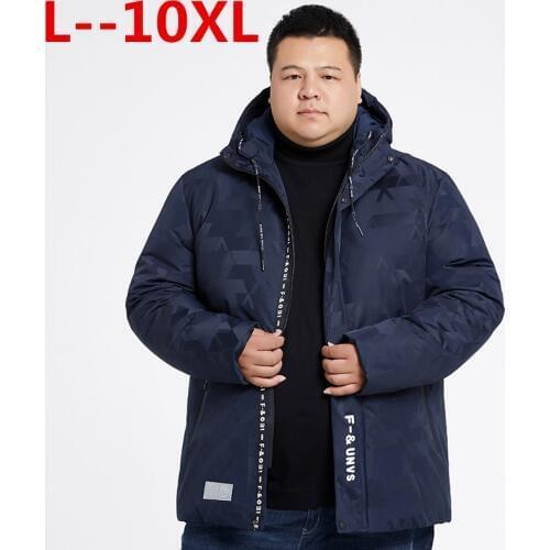 Plus size 10XL 8XL 6XL 5XL New Arrival Warm Winter Jacket Men Hooded Casual Loose Parka Mens Winter Coat Big large