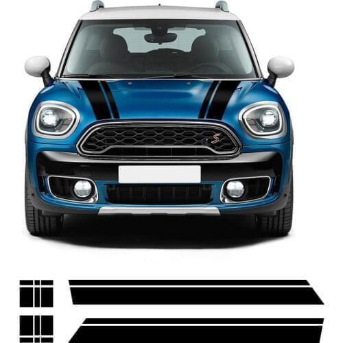 Car Styling Hood Bonnet Cover Decal Side Skirt Racing Stripes Rear Trunk Stickers for Mini Cooper Countryman f60 (without all4)