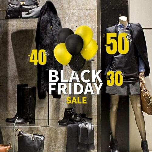 Window sticker Black Friday-reusable 35x65 cm-decorations for window shopping stores, window sticker without glue, repositionable