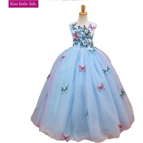 2019 Free shipping Custom made Dresses for girls 10 12 Girl dresses for party and wedding
