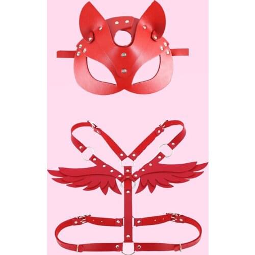 Angel Wings Harness Garter Outfit Leather Gothic Belt Suspenders Sexy Har Women Fashion Pastel Goth Clothes Bondage Accessories