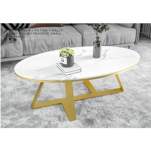 Simple Nordic marble coffee table modern light luxury net red personality creative small apartment living room oval tea table