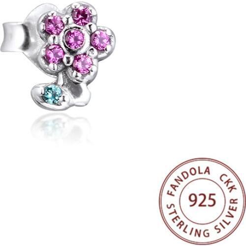 100% 925 Sterling Silver My Pretty Flower Single Stud Earrings for Woman Earrings Women Silver 925 Ear rings Original Jewelry