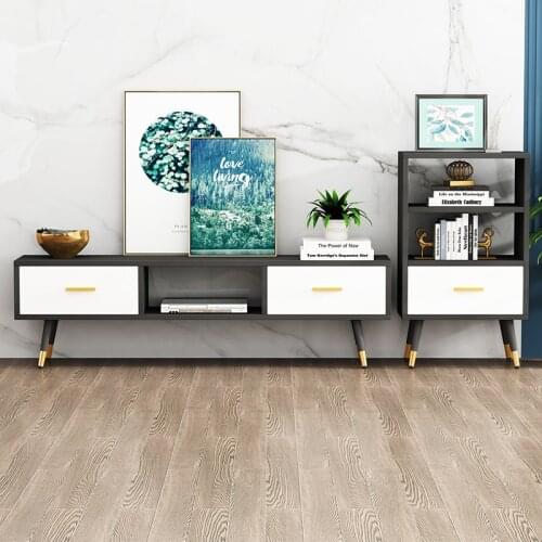 TV Cabinet Nordic Style Modern Light Luxury Coffee Table TV Cabinet Combination Living Room Simple Small Apartment Floor Cabinet