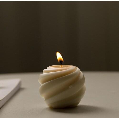 Silicone Candle Mold DIY Spiral Ball Shape Wax Soap Making Mold Handmade Scented Candle Coaster Mold Decorative Gypsum Molds